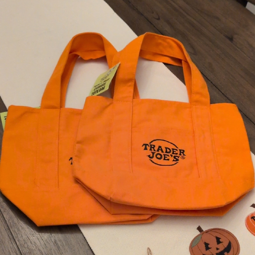 Trader Joe's Orange Tote Bags